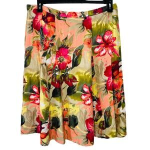 Koret Woman Side Zip Tropical Floral A Line Colorful Bright Skirt Size 18W
